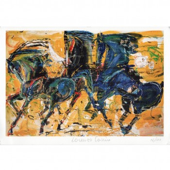 Cavalli litografia di Lorenzo cascio